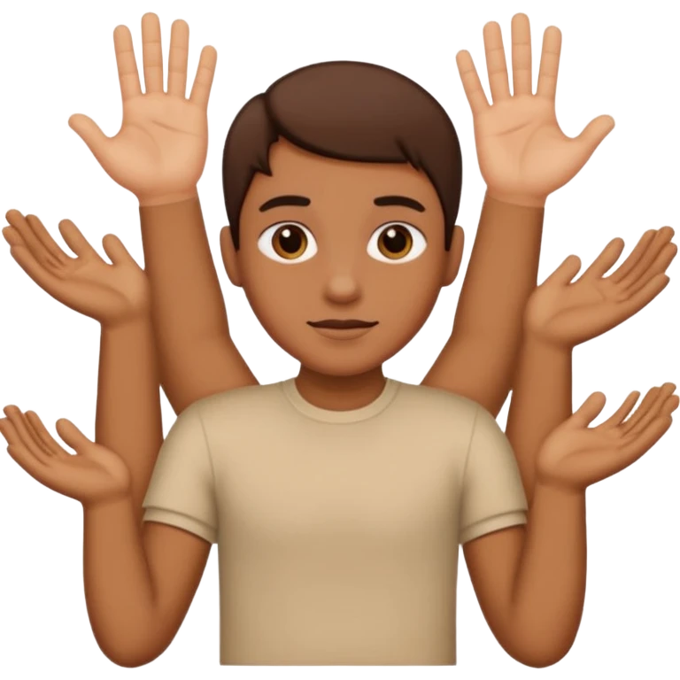 Tête qui a 2 mains l’une qui tient un 6 l’autre un 7 emoji