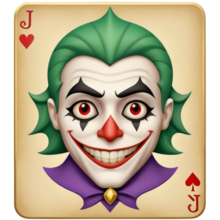 1 poker card, perfectly squared card, with crazy colorful human jolly joker inside, magic star symbol with a "J" emoji