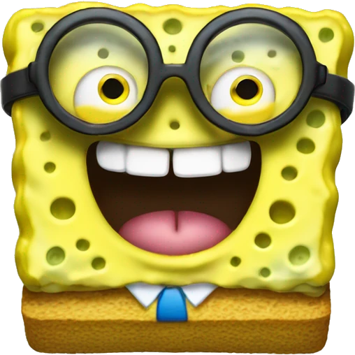 Sponge bob wit glasses emoji