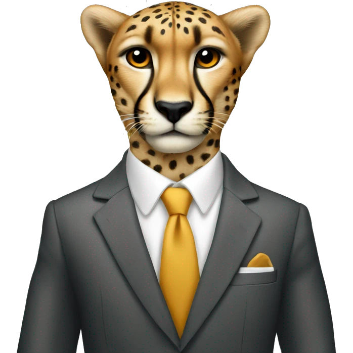 cheetah in a classic suit With key emoji