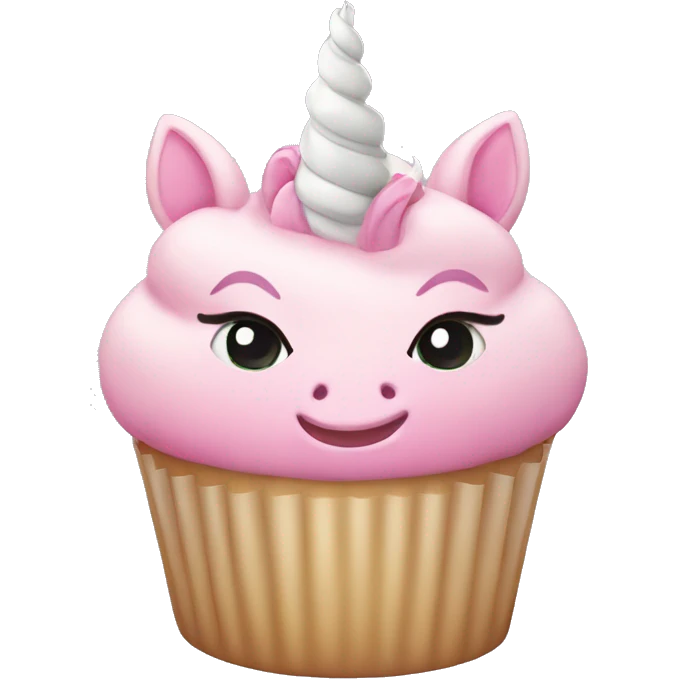 Light pink Unicorn cupcake  emoji