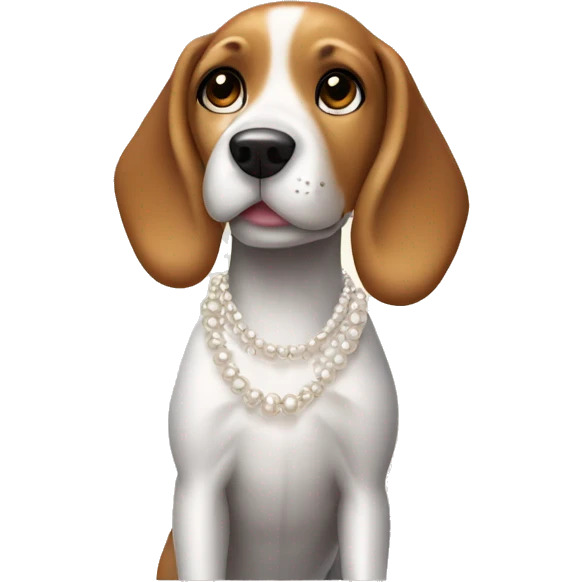 Beagle girl with a pearl necklace emoji