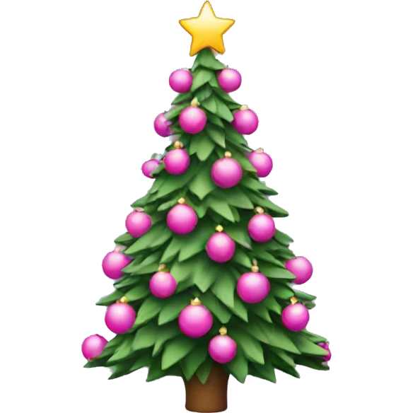 christmas tree with pink decoration  emoji