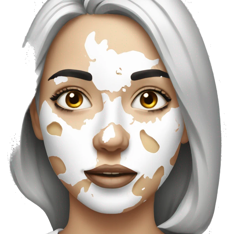 Woman  with white splatter on her face emoji