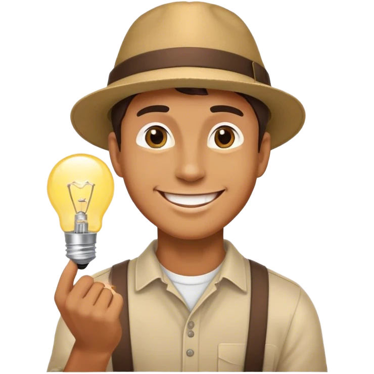 man with bulb happy emoji