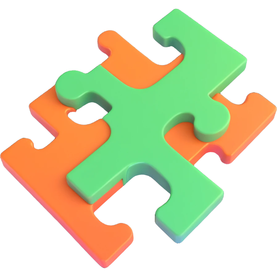 3D style single puzzle piece icon emoji