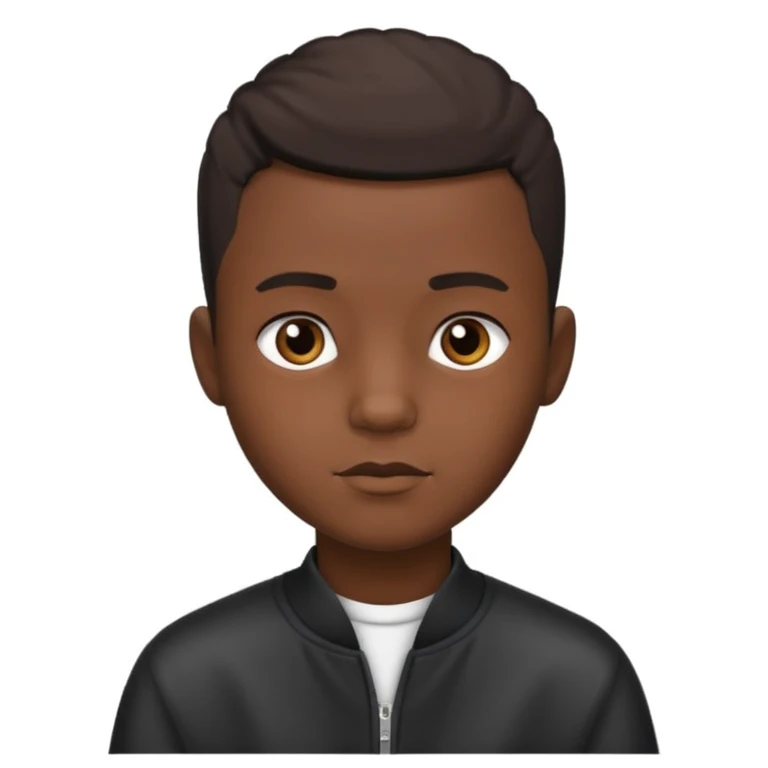 Un garçon noir avec un taper  emoji