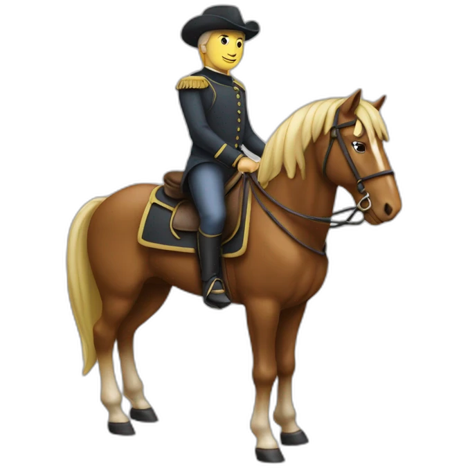 Pierre sur un cheval emoji