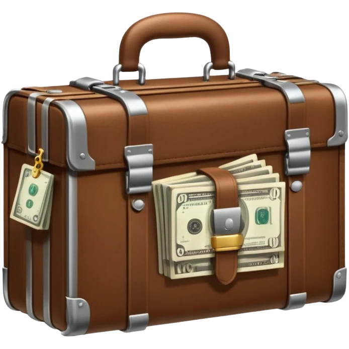 a briefcase with money behind prison bars emoji