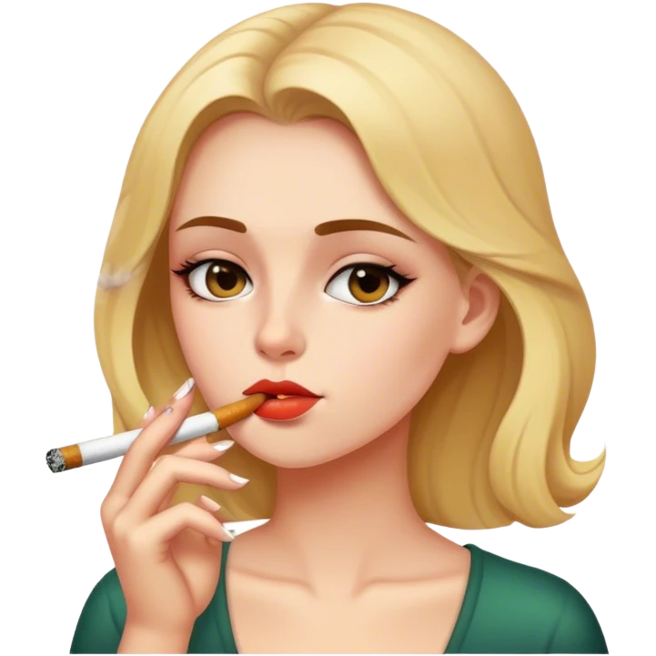 курящая девушка  emoji