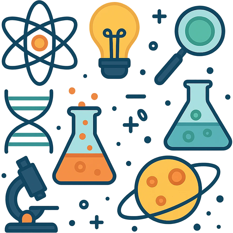 flat design style science theme emoji