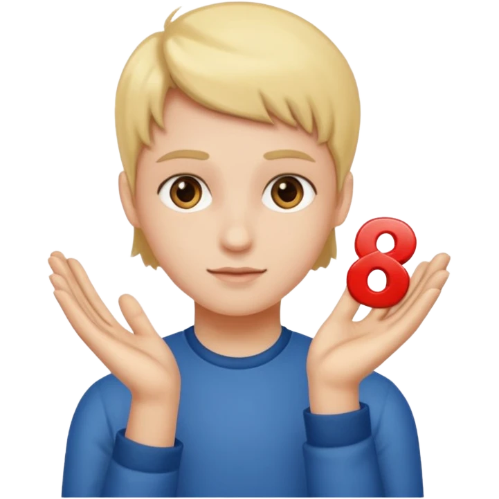 Head with hands holding  6 and 7 emoji