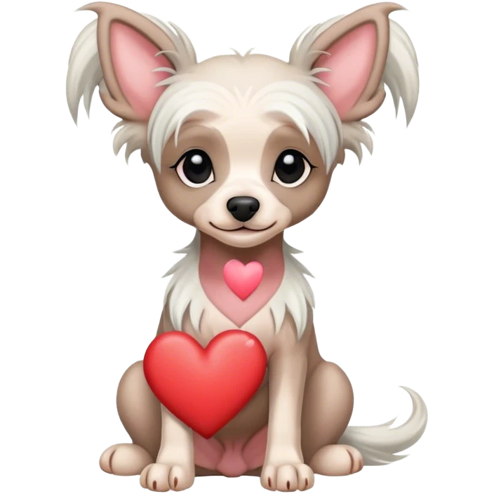 Chinese crested dog heart emoji
