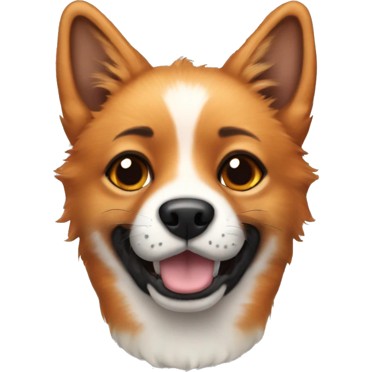 Fox dog puppy with black muzzle and freckles emoji