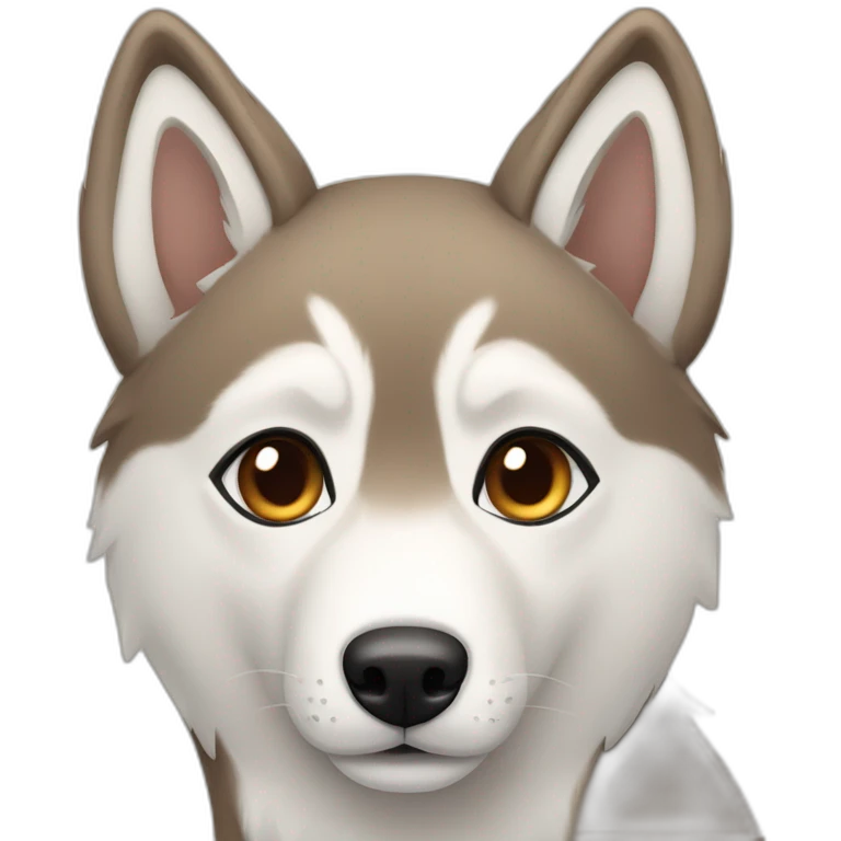 Pale Brown husky emoji