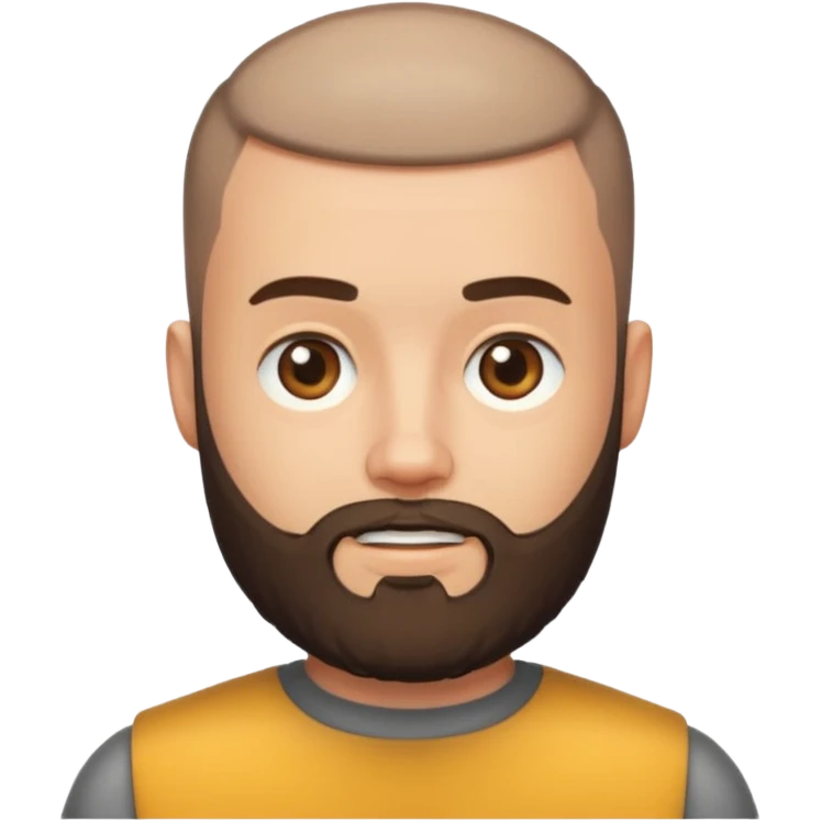 bearded man with buzz cut emoji