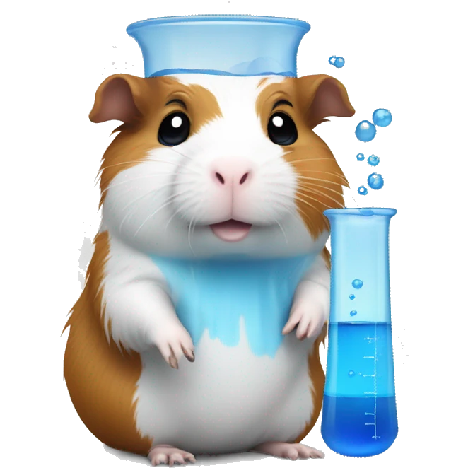 Chemical guinea pig with beaker with blue liquid  emoji