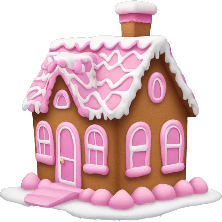 Pink gingerbread house emoji