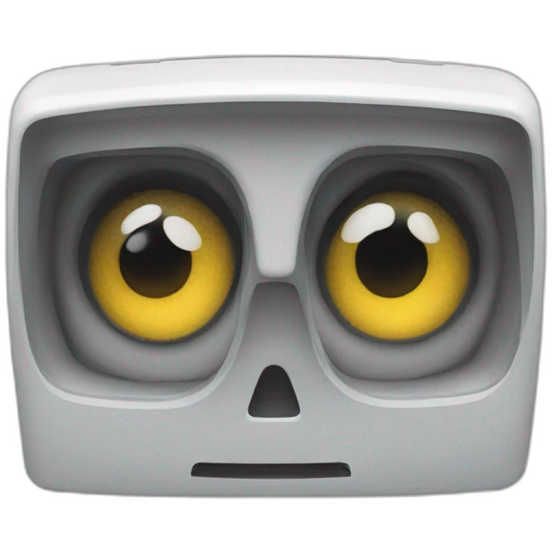 eyes looking at a computer emoji