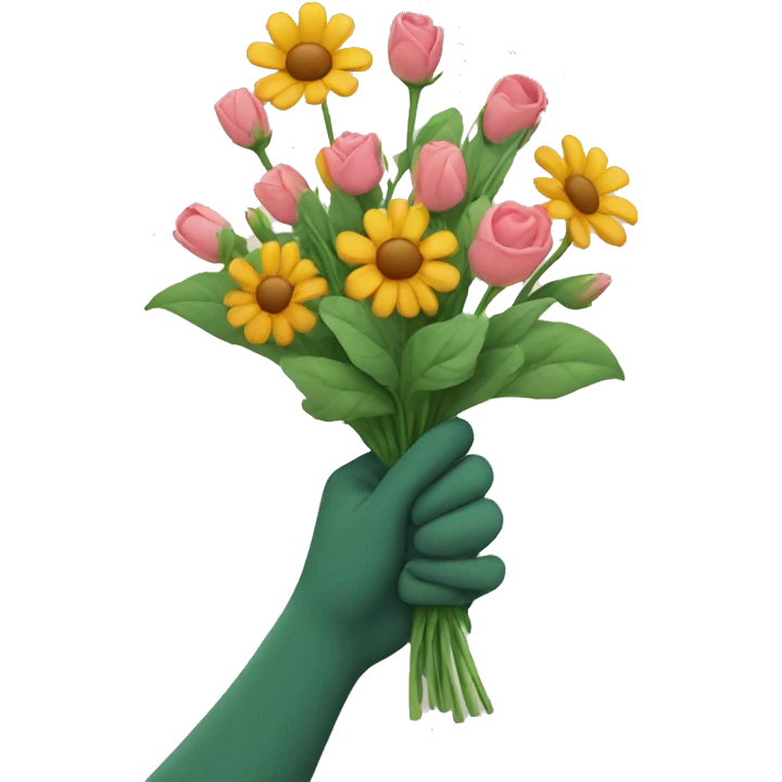 hand giving flowers emoji