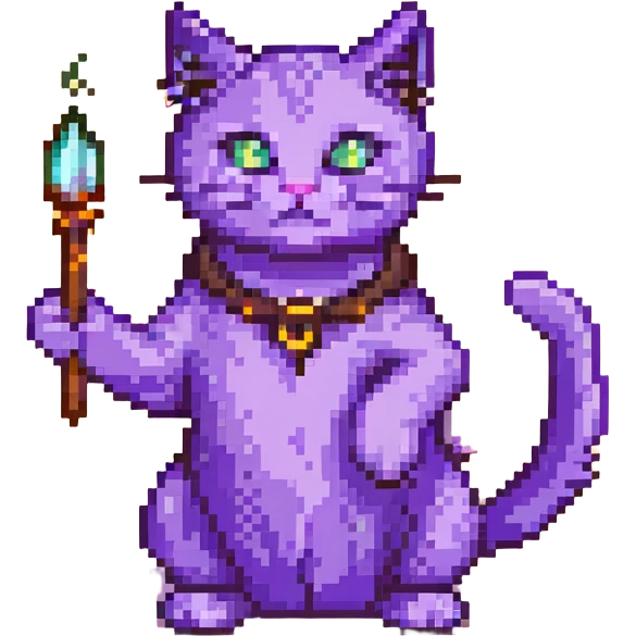 purple cat casting a spell emoji