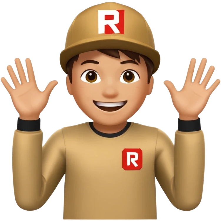 a roblox player poping emoji