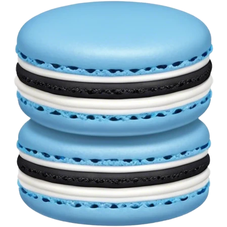 Blue-black-white macaron emoji
