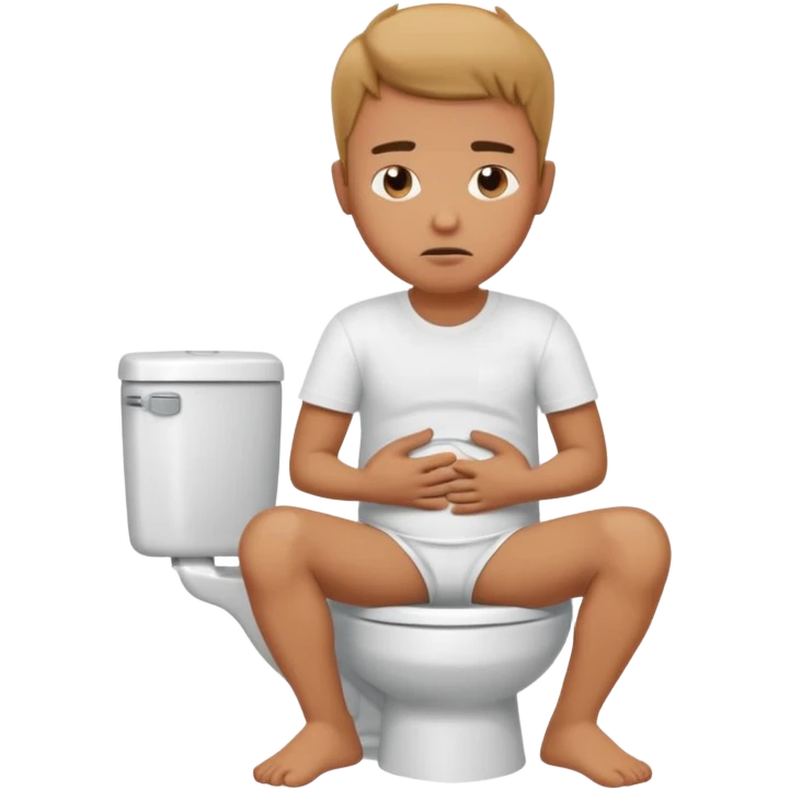 Man siting in a toilet bowl for diarrhea  emoji