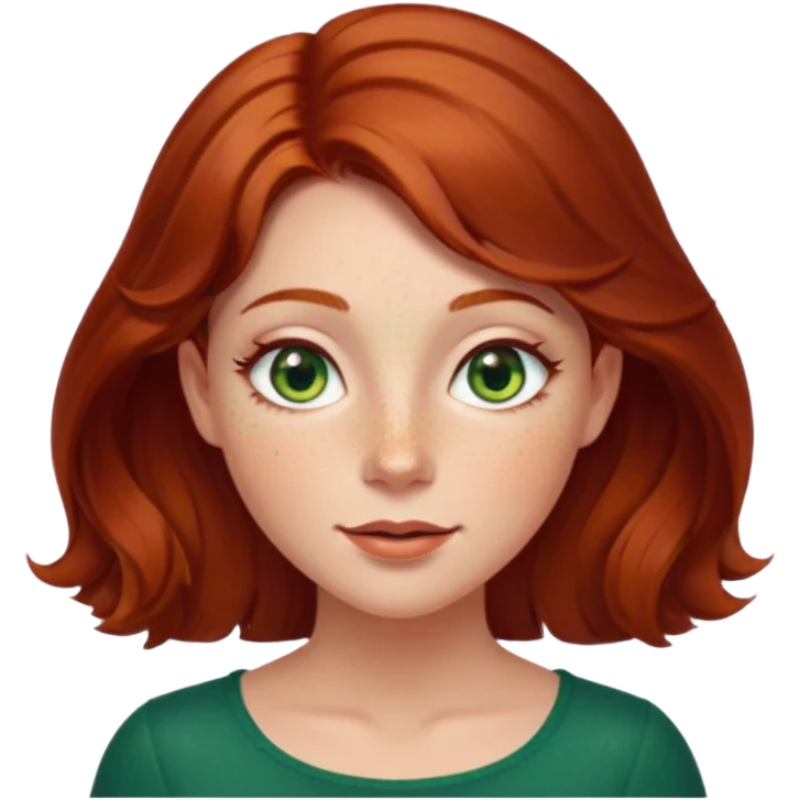 Petit sapin vert sylvestre, féminin, regard malicieux, tâches de rousseurs délicates, joues roses. Yeux de biche brillants en forme amande, yeux couleur ambre, tronc couleur acajou. Sapin en mouvement, incurvé pour un effet vivant. emoji