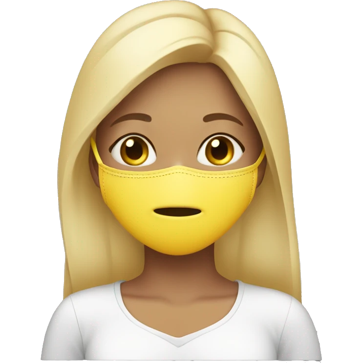 The-girl-puts-a-mask-on-her-face emoji