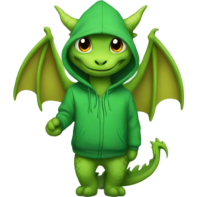 Dragon with a green hoodie emoji