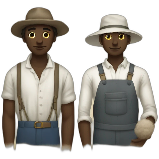 cotton worker in 1800 and his white friend emoji