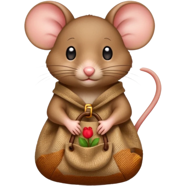 a mouse with a bag emoji