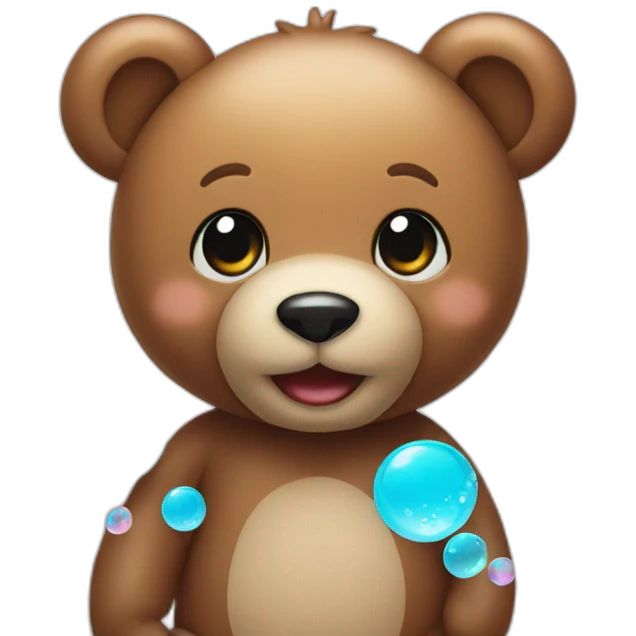 Teddy bear with bubbles  emoji