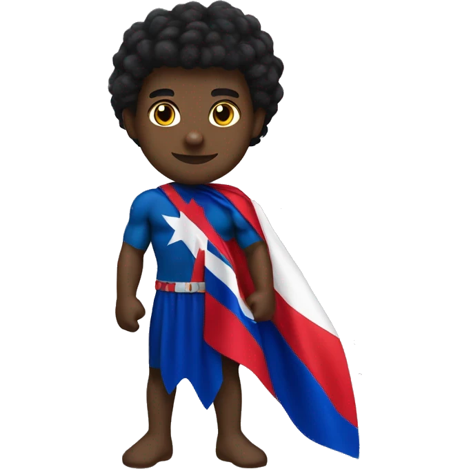 black Haitian superhero with Haitian flag headband emoji