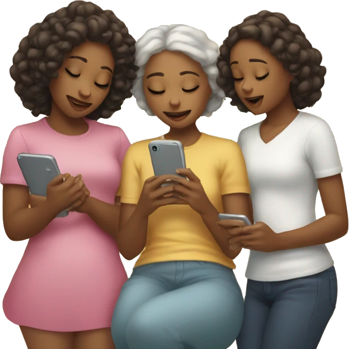3 sisters texting eachother  emoji