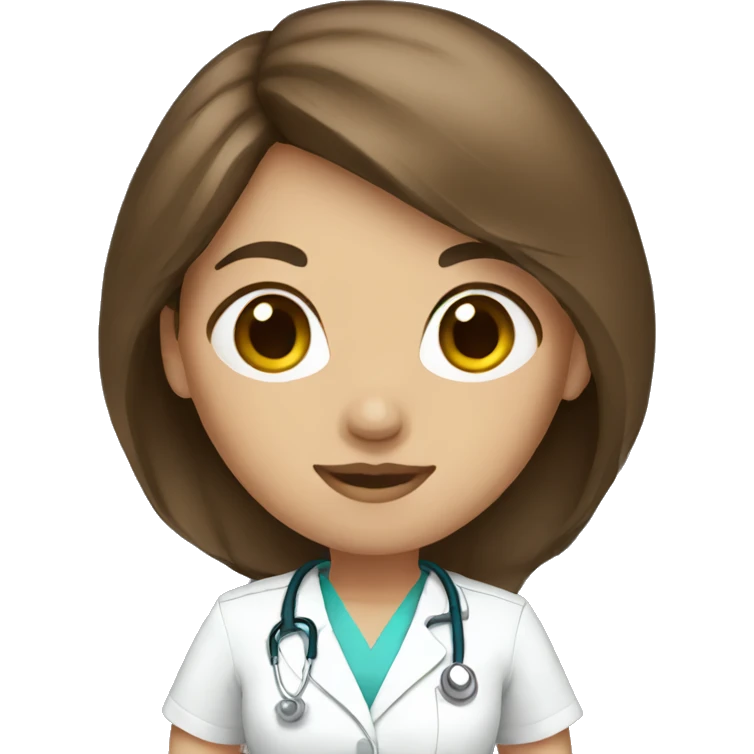 nurse with brunette hair emoji