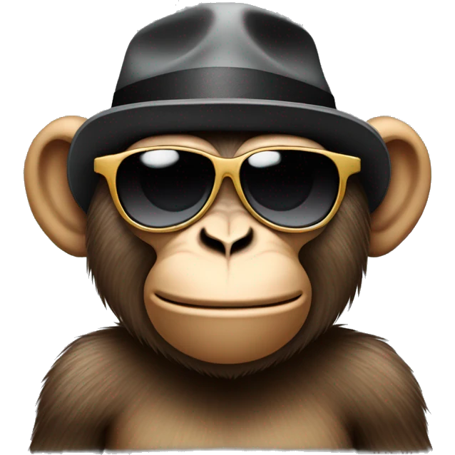 monkey with hat and sunglasses emoji