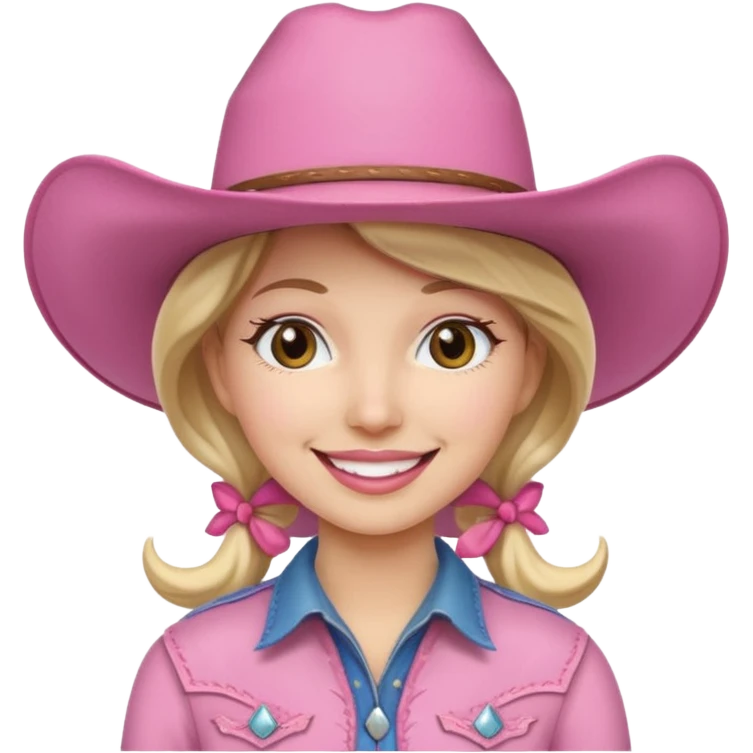 cowgirl with pink hat emoji