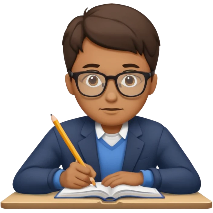 a man studying hard emoji