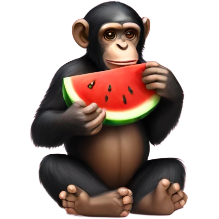 Chimpanzee eating a watermelon  emoji