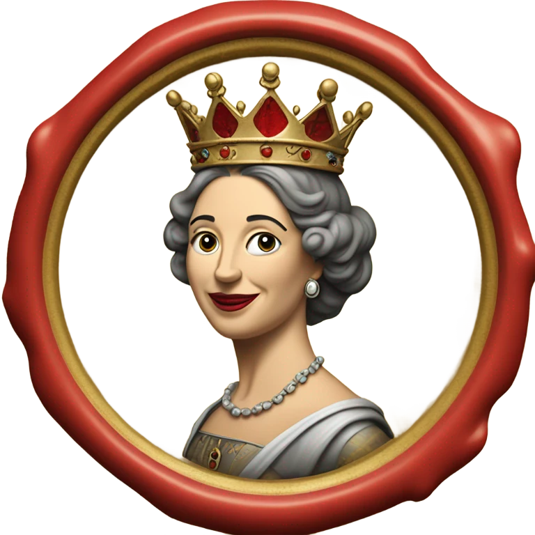 broken queen wax seal red circle emoji