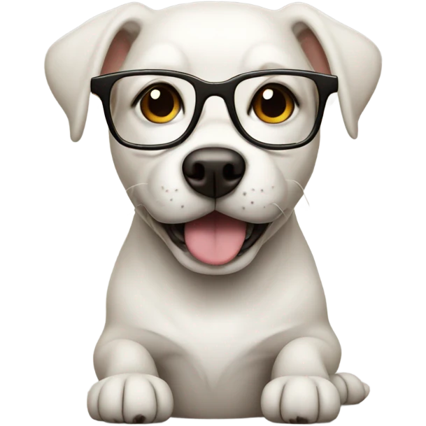 Dog wearing glasses  emoji