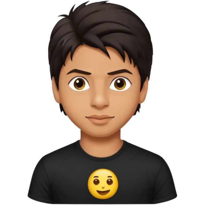 ipretty bratz emoji of shah rukh khan wearing a black tee,  emoji