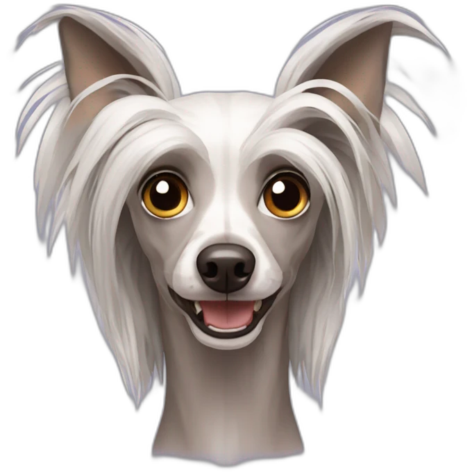 scared Chinese Crested emoji