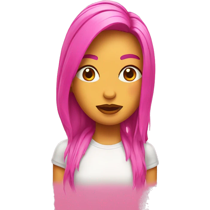 chica con un gloss emoji
