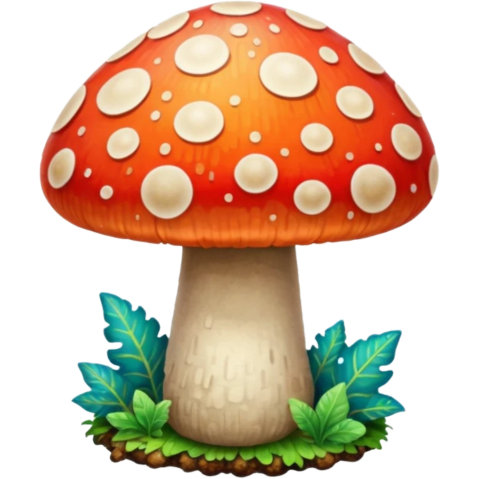 psychodelic mushroom single simple colorful harvested emoji
