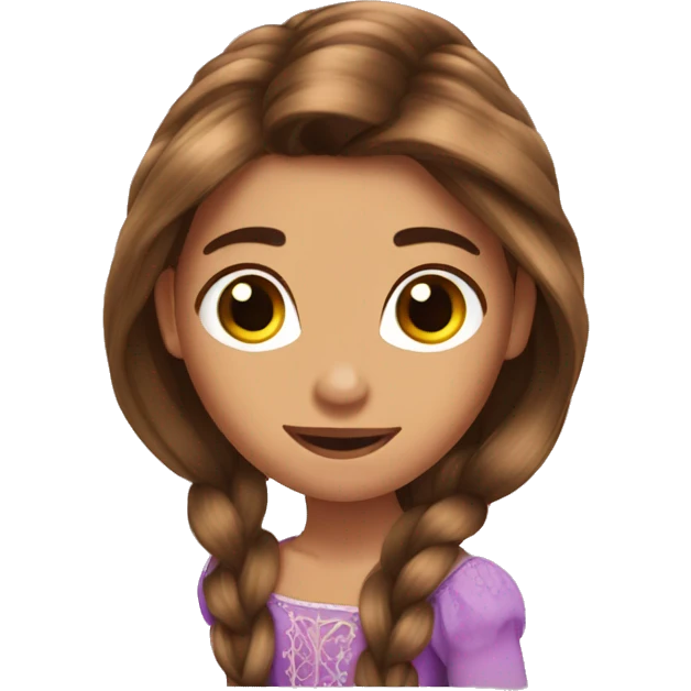 Rapunzel brown hair  emoji