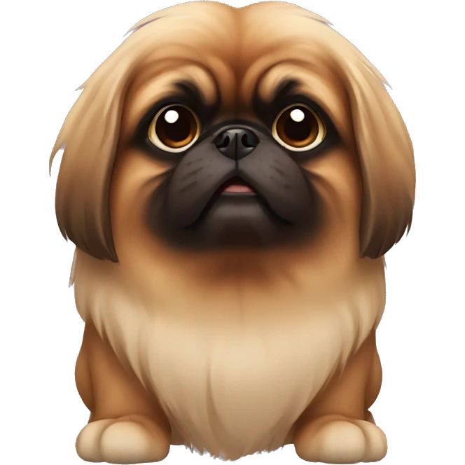 brown pekingese dog emoji