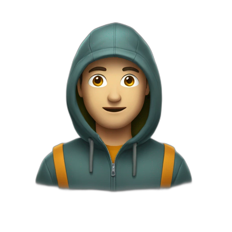 Un homme avec une cagoule emoji